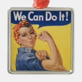 Rosie the Riveter: Starke Frauen Empowerment Ornament Aus Metall (Vorne)