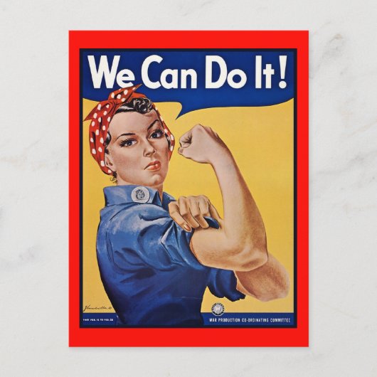Rosie the Riveter: Starke Frauen Empowerment Postkarte (Vorderseite)