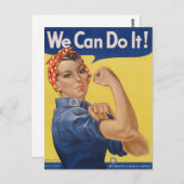 Rosie the Riveter: Starke Frauen Empowerment Postkarte (Vorne/Hinten)