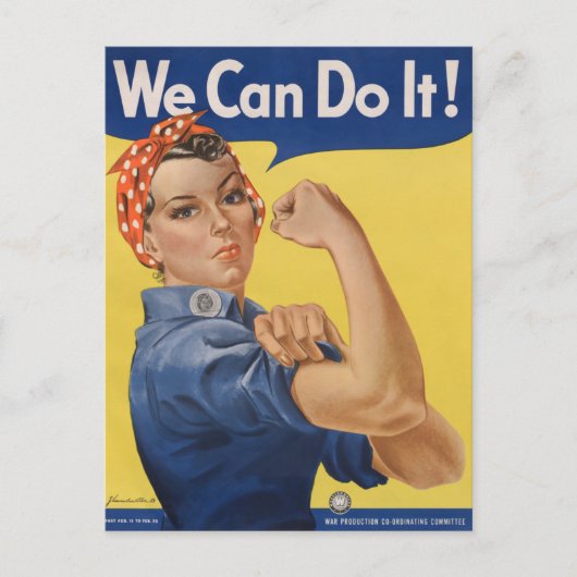 Rosie the Riveter: Starke Frauen Empowerment Postkarte (Vorderseite)