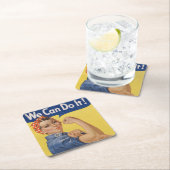 Rosie the Riveter: Starke Frauen Empowerment Rechteckiger Pappuntersetzer (Vor Ort)