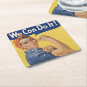 Rosie the Riveter: Starke Frauen Empowerment Rechteckiger Pappuntersetzer (angewinkelt)