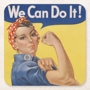 Rosie the Riveter: Starke Frauen Empowerment Rechteckiger Pappuntersetzer