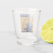 Rosie the Riveter: Starke Frauen Empowerment Schnapsglas (Rückseite)