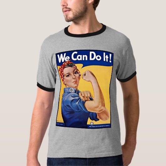 Rosie the Riveter: Starke Frauen Empowerment T-Shirt (Vorderseite)