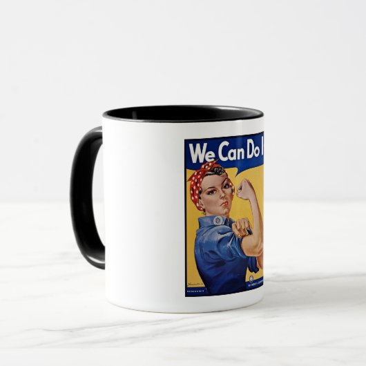Rosie the Riveter: Starke Frauen Empowerment Tasse (Vorderseite Links)