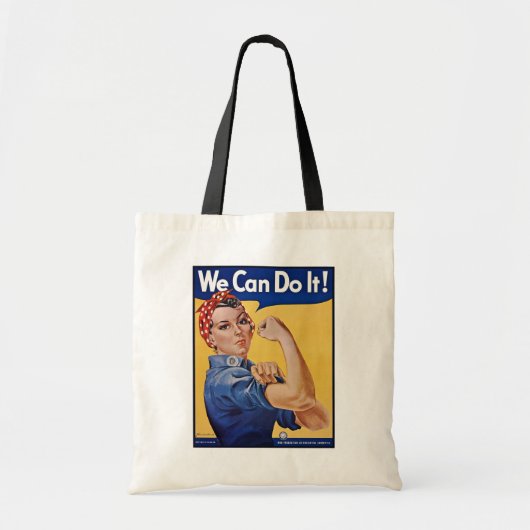 Rosie the Riveter: Starke Frauen Empowerment Tragetasche (Vorne)