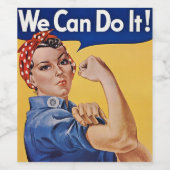 Rosie the Riveter: Starke Frauen Empowerment Weinetikett (Einzelnes Label)