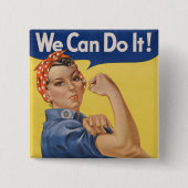 Rosie the Riveter Strong Women in Workforce Button (Vorderseite)