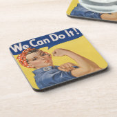 Rosie the Riveter Strong Women in Workforce Getränkeuntersetzer (Linke Seite)