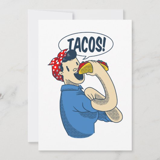 Rosie the riveter taco cinco de mayo einladung (Vorderseite)