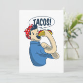Rosie the riveter taco cinco de mayo einladung (Stehend Vorderseite)