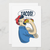 Rosie the riveter taco cinco de mayo einladung (Vorne/Hinten)