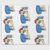 Rosie the riveter taco cinco de mayo geschenkpapier (Flach)