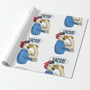 Rosie the riveter taco cinco de mayo geschenkpapier