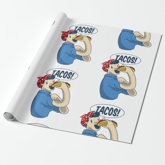 Rosie the riveter taco cinco de mayo geschenkpapier (Ungerollt)