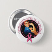 Rosie The Riveter Tougher als Brustkrebs Button (Vorne & Hinten)