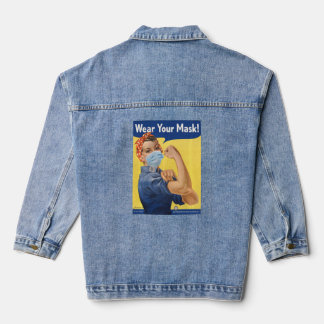 Rosie The Riveter Tragen Sie Ihre Gesichtsmaske St Jeansjacke