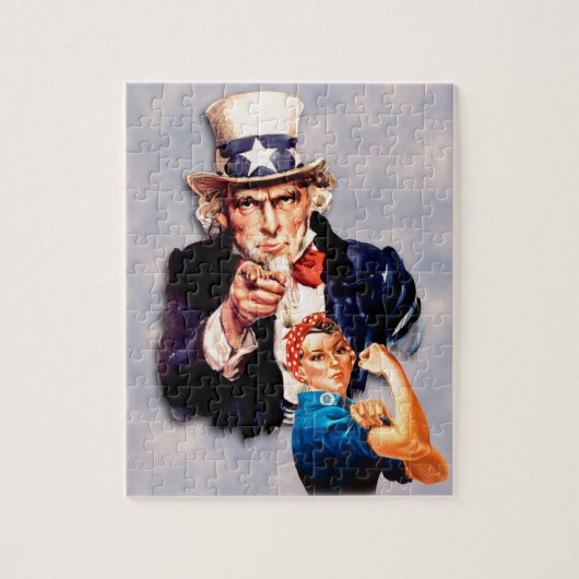 Rosie the Riveter & Uncle Sam design Puzzle (Vertikal)