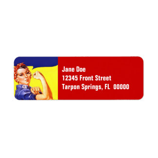 Rosie The Riveter Vintag Fun Return Address Label