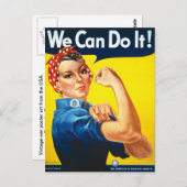 Rosie the Riveter Vintage Image Postkarte (Vorne/Hinten)