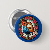 Rosie the Riveter Wählt Button (Vorne & Hinten)