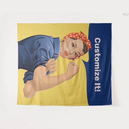 Rosie the Riveter Wandteppich (Vorderseite (Horizontal))