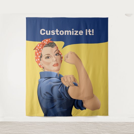 Rosie the Riveter Wandteppich (Vorderseite)