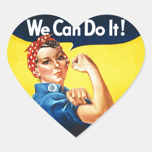 Rosie the Riveter - "We can do it!" Herz-Aufkleber (Vorderseite)