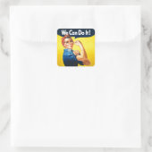 Rosie the Riveter - "We can do it!" Quadratischer Aufkleber (Tasche)