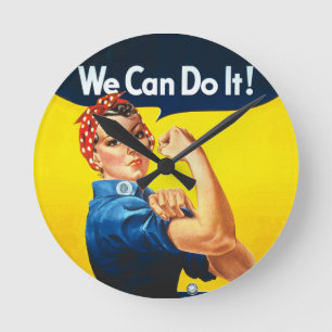 Rosie the Riveter - "We can do it!" Runde Wanduhr
