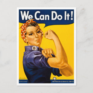 Rosie the Riveter We Can Do It Vintage auf Deutsch Postkarte