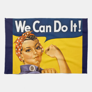 Rosie the Riveter We Can Do It Vintage Handtuch
