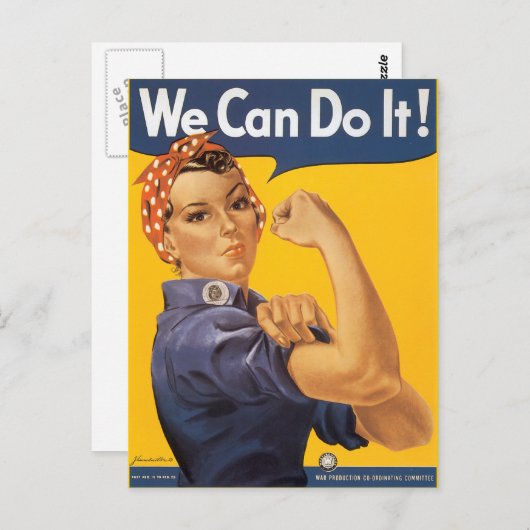 Rosie the Riveter "We Can IT" Postkarte (Vorne/Hinten)