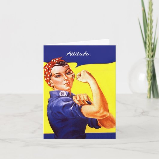 Rosie the Riveter Werbeaktion gratulieren Dankeskarte (Vorderseite)