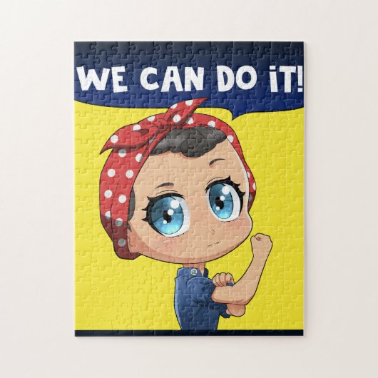 Rosie the Riveter Wir können es Chibi Girl Anime Puzzle (Vertikal)