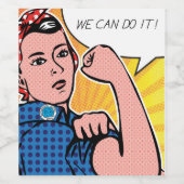 Rosie the Riveter Wir können es Pop Art Remix Weinetikett (Einzelnes Label)