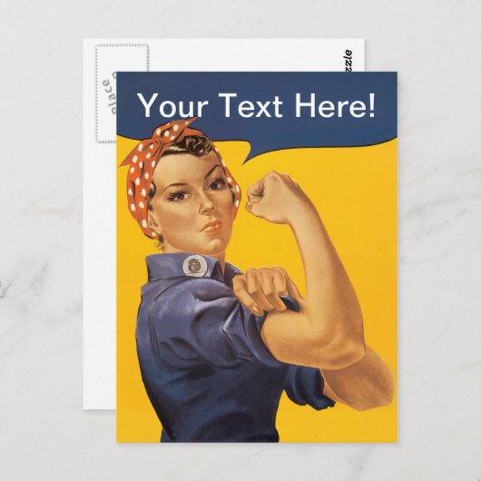 Rosie the Riveter Wir können es tun! Ihr Text hier Postkarte (Vorne/Hinten)
