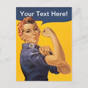 Rosie the Riveter Wir können es tun! Ihr Text hier Postkarte