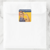 Rosie the Riveter Wir können es tun! Ihr Text hier Quadratischer Aufkleber (Tasche)