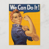 Rosie the Riveter wir können es tun Red Polka Dots Postkarte (Vorderseite)