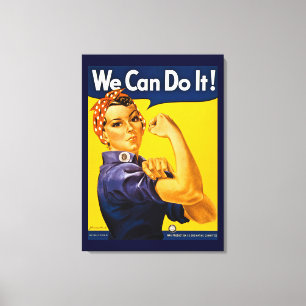 Rosie the Riveter Wir können es Vintager Weltkrieg Leinwanddruck