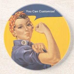 Rosie the Riveter Wir schaffen es! Ihr Text hier Getränkeuntersetzer