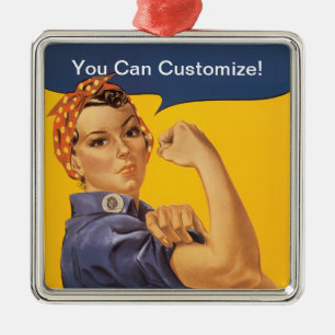 Rosie the Riveter Wir schaffen es! Ihr Text hier Ornament Aus Metall