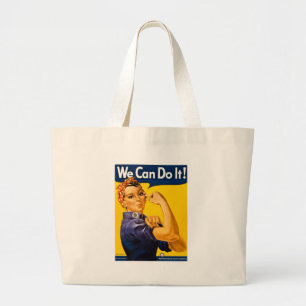 Rosie the Riveter Wir schaffen es Vintage Jumbo Stoffbeutel