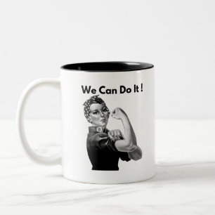 Rosie The Riveter Wir schaffen es Zweifarbige Tasse