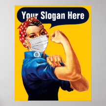 Rosie the Riveter with Mask - Fügen Sie Ihren eige