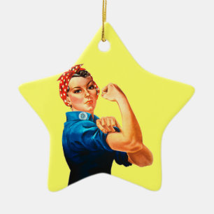 Rosie The Riveter WWII-Plakat Keramikornament