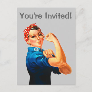 Rosie The Riveter WWII Poster Einladungspostkarte