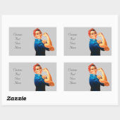 Rosie The Riveter WWII Poster Rechteckiger Aufkleber (Blatt)